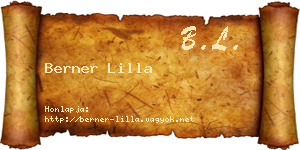 Berner Lilla névjegykártya
